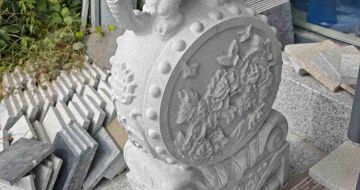 许昌芝麻白抱鼓石 庭院抱鼓石