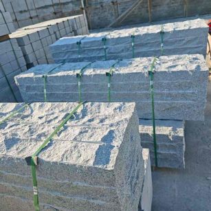 许昌芝麻白自然面整石 坐凳